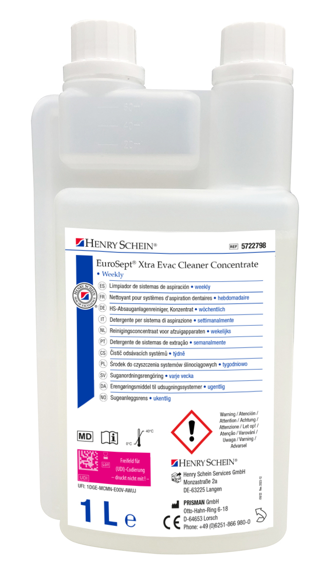 Eurosept Xtra Evac nettoyant concentré 1L- HENRY SCHEIN Eurosept Xtra Evac nettoyant concentré 1L- HENRY SCHEIN