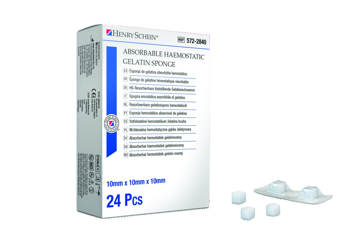 Eponges hémostatiques résorbables stériles (24) HENRY SCHEIN Eponges hémostatiques résorbables stériles (24) HENRY SCHEIN
