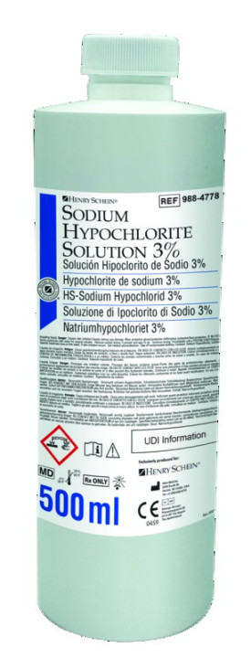 Hypochlorite de sodium 3% - Flacon de 500mL - HENRY SCHEIN Hypochlorite de sodium 3% - Flacon de 500mL - HENRY SCHEIN