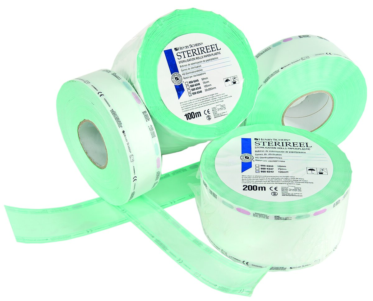 Gaines de stérilisation - Nylon papier - Henry Schein - Le rouleau de 200 m - 5 cm