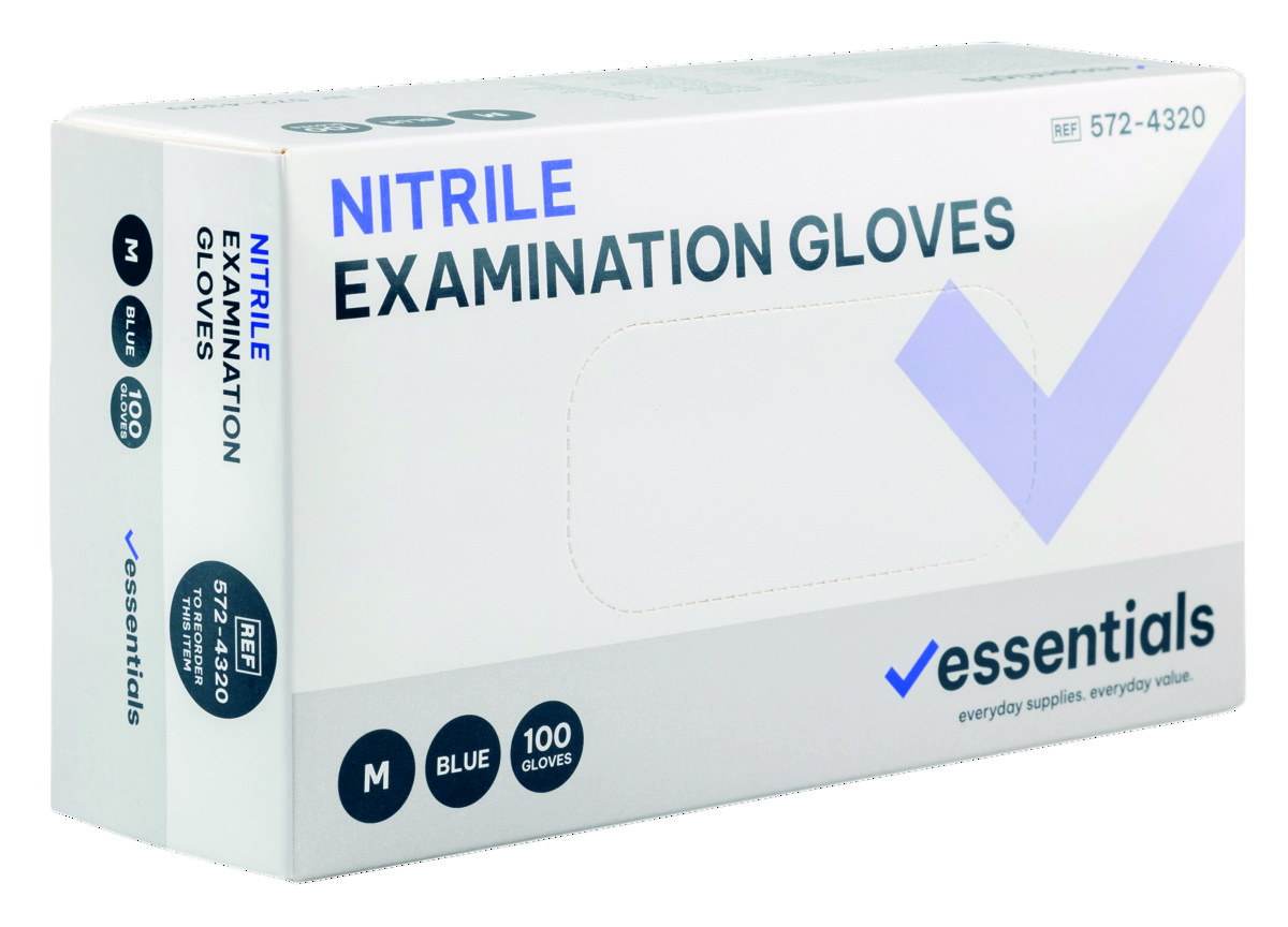 Gants nitrile Essentials - Sans poudre - Henry Schein - Bleu - L