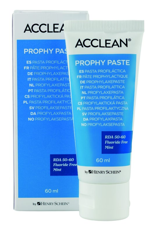 Pâte de prophylaxie - Acclean Clean sans fluor - Henry Schein - Tube de 60ml - Parfum menthe