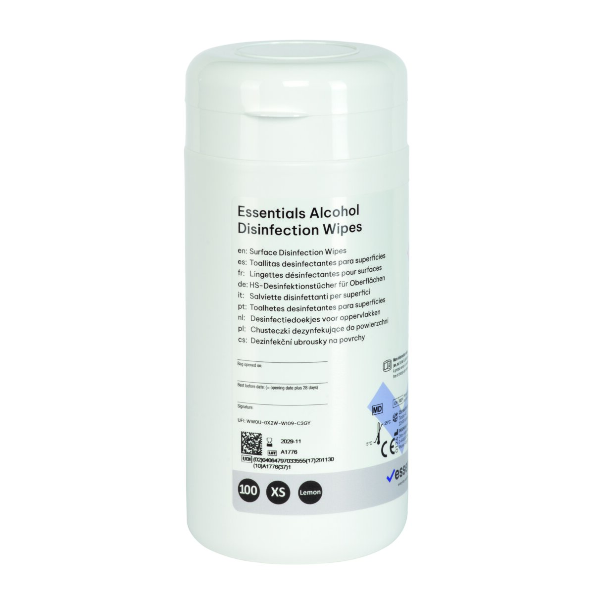 LINGETTES SURFACE ESSENTIALS CITRON BTE 100 