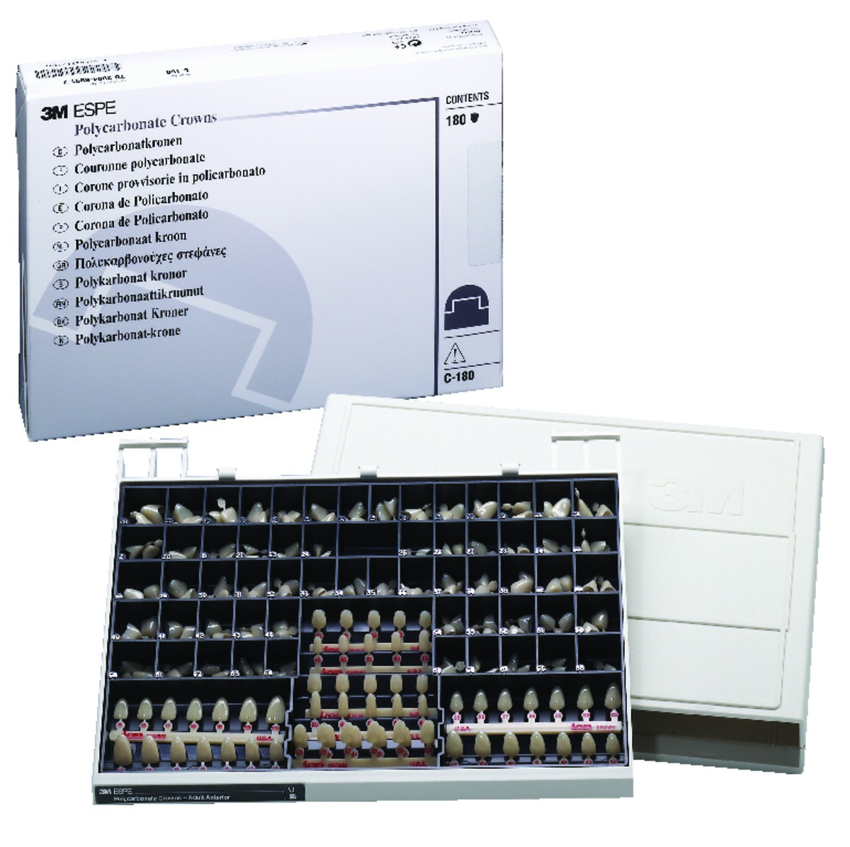 Couronnes esthétiques provisoires en polycarbonate 3M - Coffret de 180 Couronnes esthétiques provisoires en polycarbonate 3M - Coffret de 180