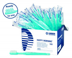 Brosses à dents jetables Happy Morning - Boîte de 100 - HAGER & WERKEN