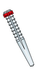 Tenons Cylindro-coniques STABYL - Titane - Rouges - Lot de 6 Tenons Cylindro-coniques STABYL - Titane - Rouges - Lot de 6