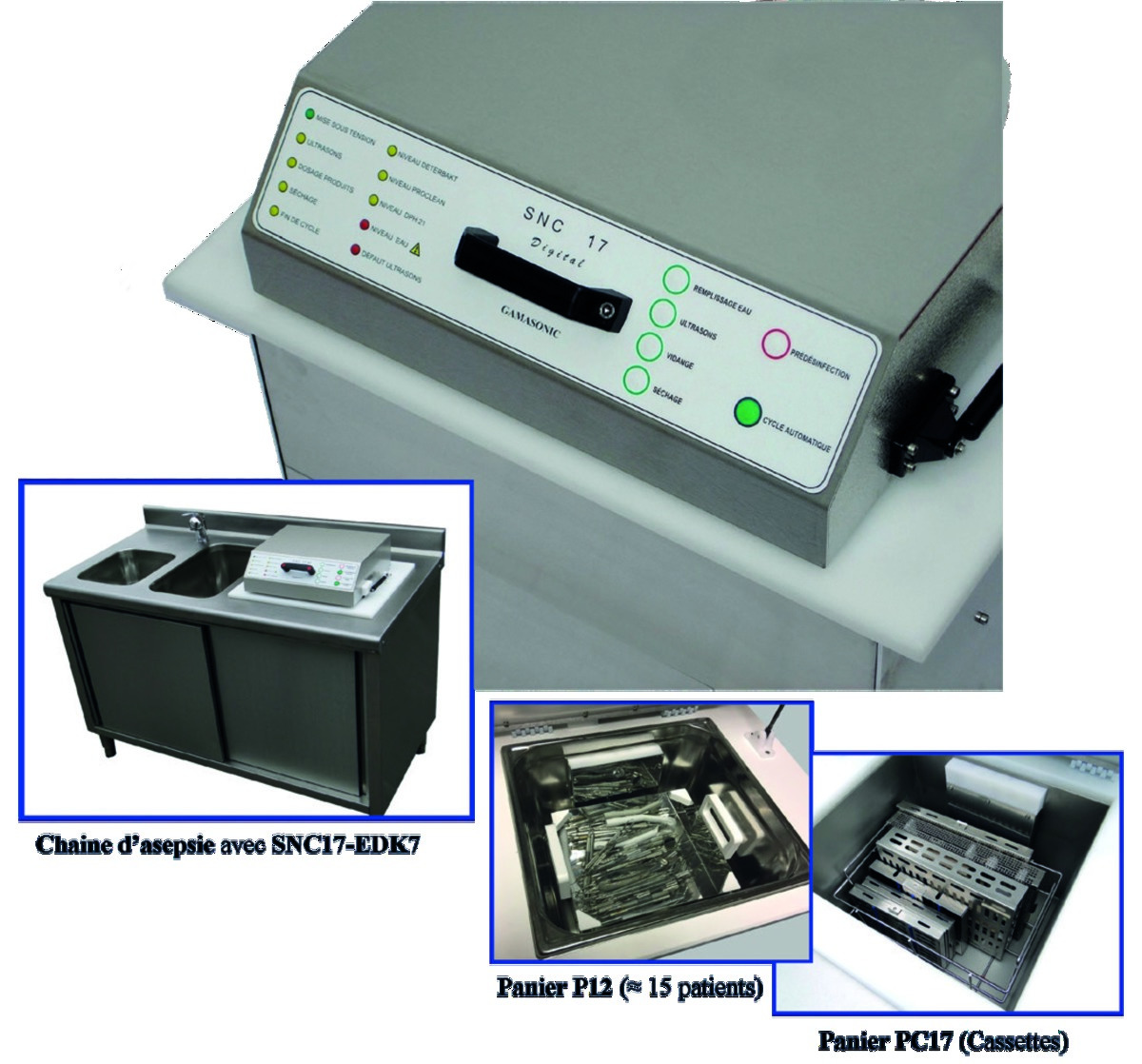 Laveur désinfecteur Sonomatic SNC17-E-D GAMASONIC Laveur désinfecteur Sonomatic SNC17-E-D GAMASONIC