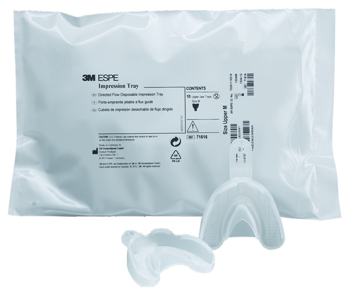 Impression Tray 3M - Taille L - Maxillaire - Lot de 10 Impression Tray 3M - Taille L - Maxillaire - Lot de 10