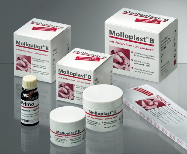Molloplast-B DETAX - La boîte de 45 g + adhésif de 15 ml Molloplast-B DETAX - La boîte de 45 g + adhésif de 15 ml