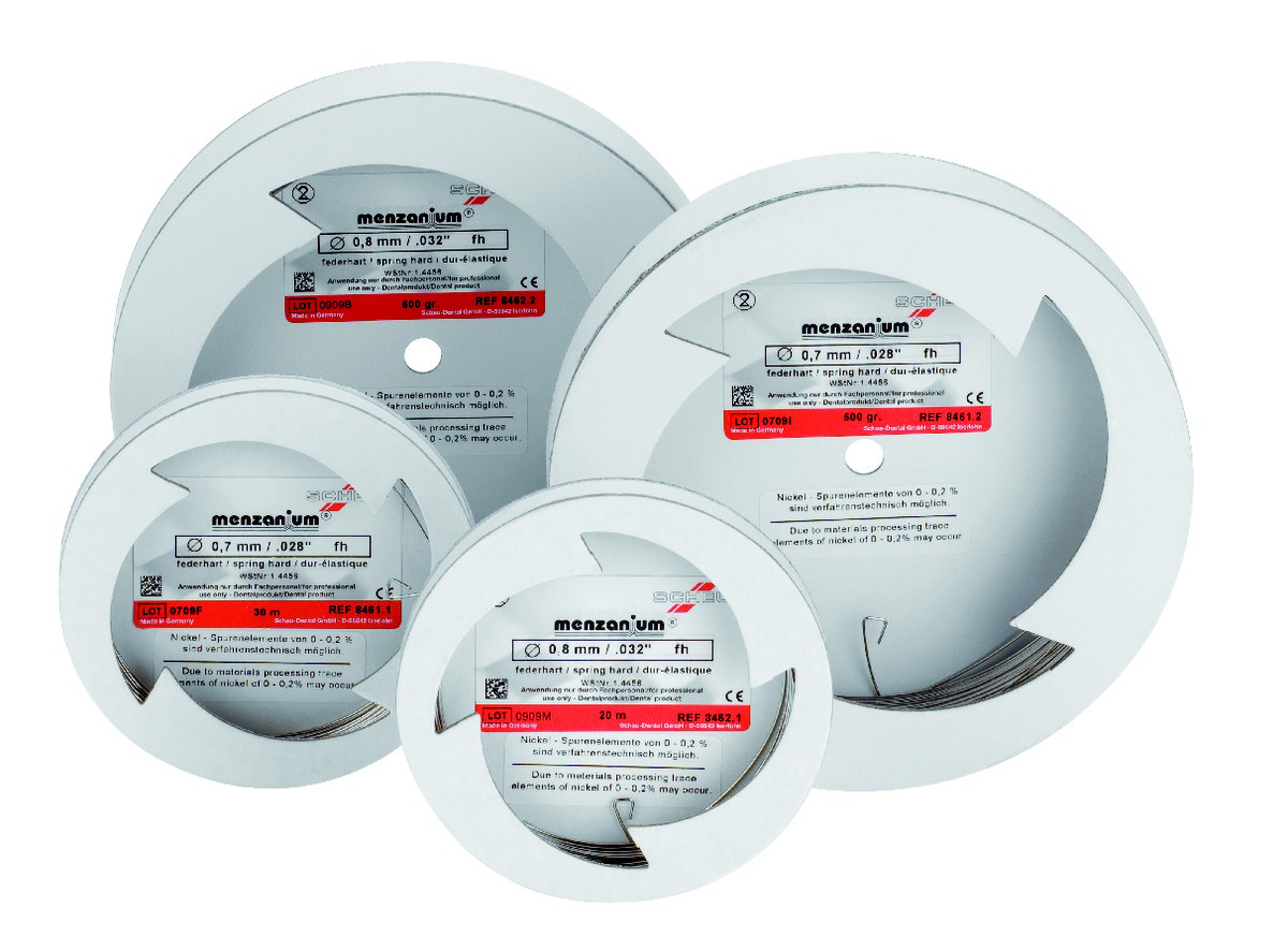Fils Menzanium SCHEU-DENTAL -  Dur élastique - Le rouleau de de 10 m - 1,0 mm Fils Menzanium SCHEU-DENTAL -  Dur élastique - Le rouleau de de 10 m - 1,0 mm
