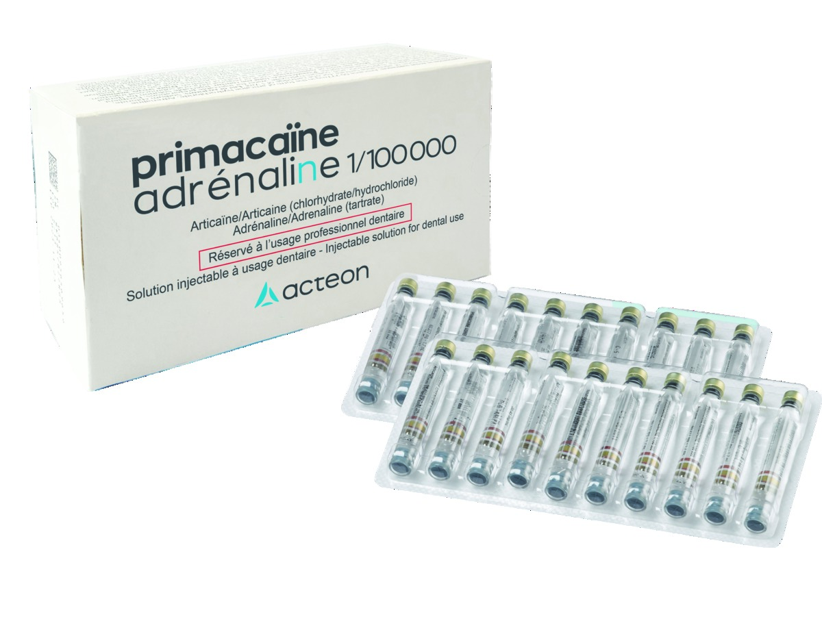Primacaïne avec adrénaline 1/100000 PIERRE ROLLAND - Boîte de 50  Primacaïne avec adrénaline 1/100000 PIERRE ROLLAND - Boîte de 50