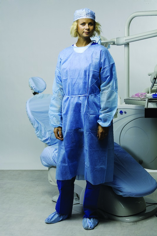 Blouse de soins non stérile OMNIA - Bleu - Lot de 50 Blouse de soins non stérile OMNIA - Bleu - Lot de 50