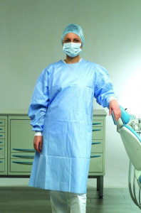 Blouse de chirurgie stérile OMNIA - Microfibre TNT - Bleu - Lot de 12