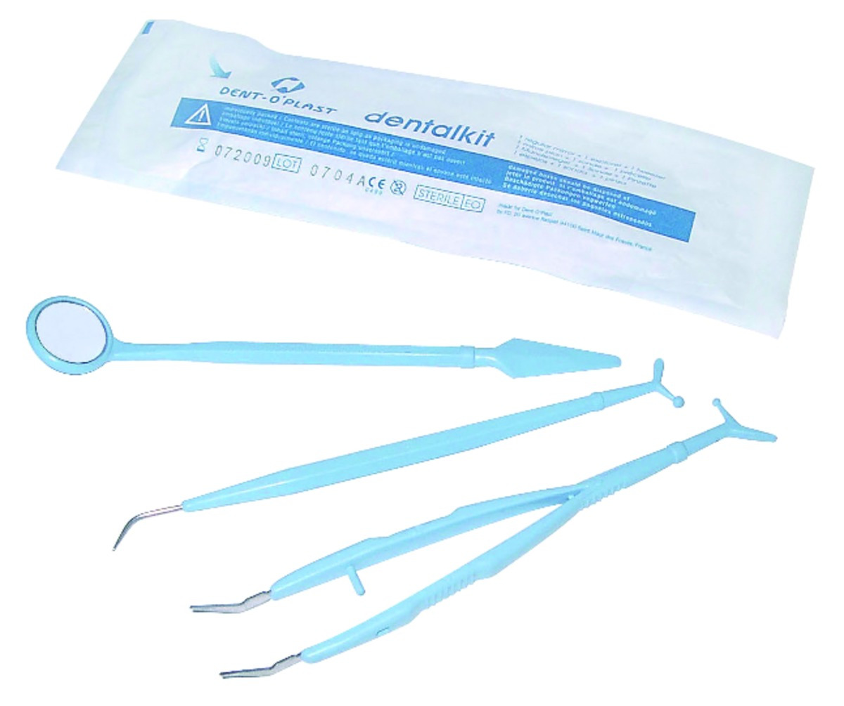 Dental-Kit - Boite de 10 Kits : Sonde + Miroir + Precelle - STERIBLUE Dental-Kit - Boite de 10 Kits : Sonde + Miroir + Precelle - STERIBLUE