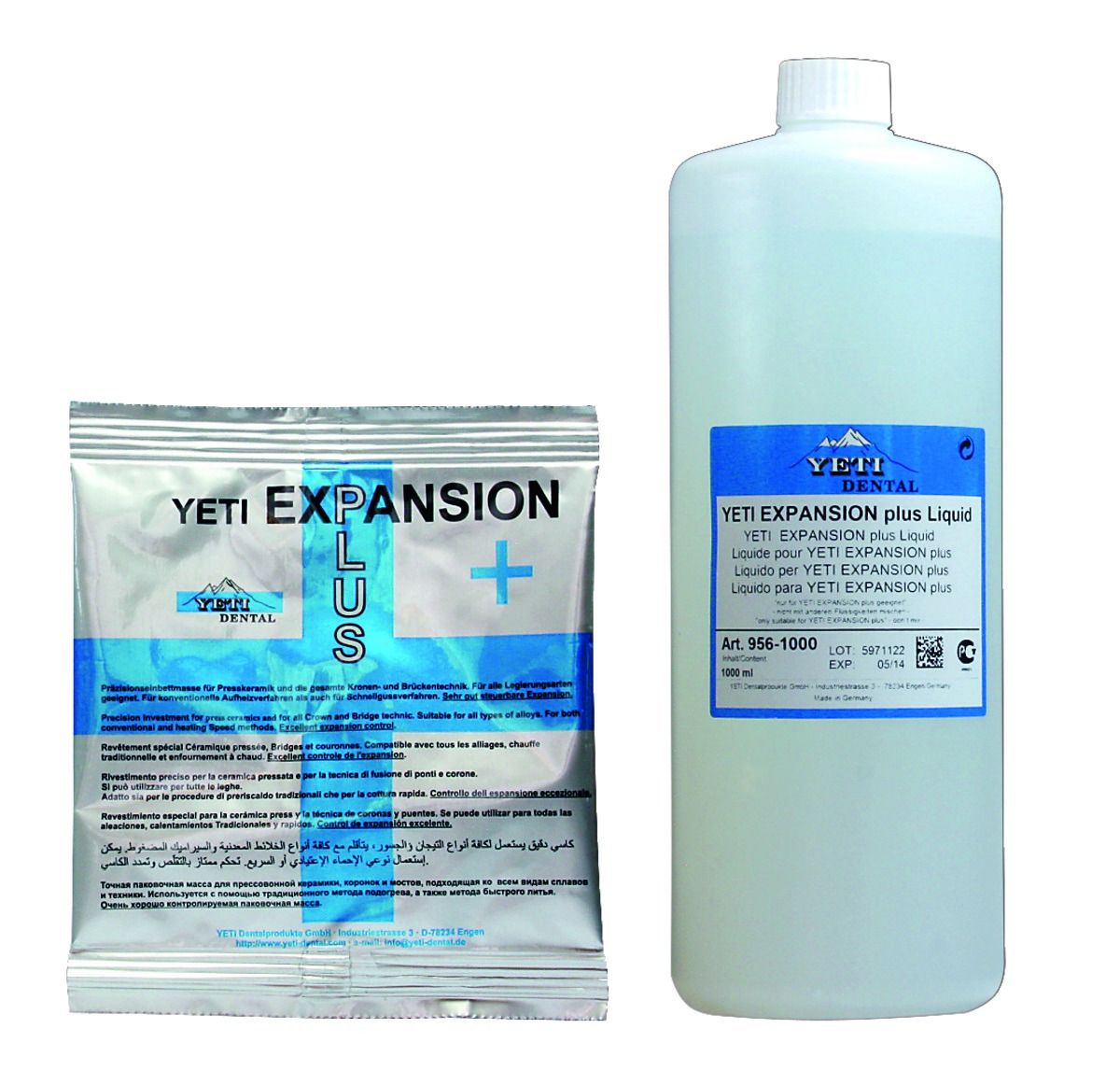 Expansion Plus Yeti Dental La poudre de 5 kg (50 x 100 g) + le liquide de 1 litre
