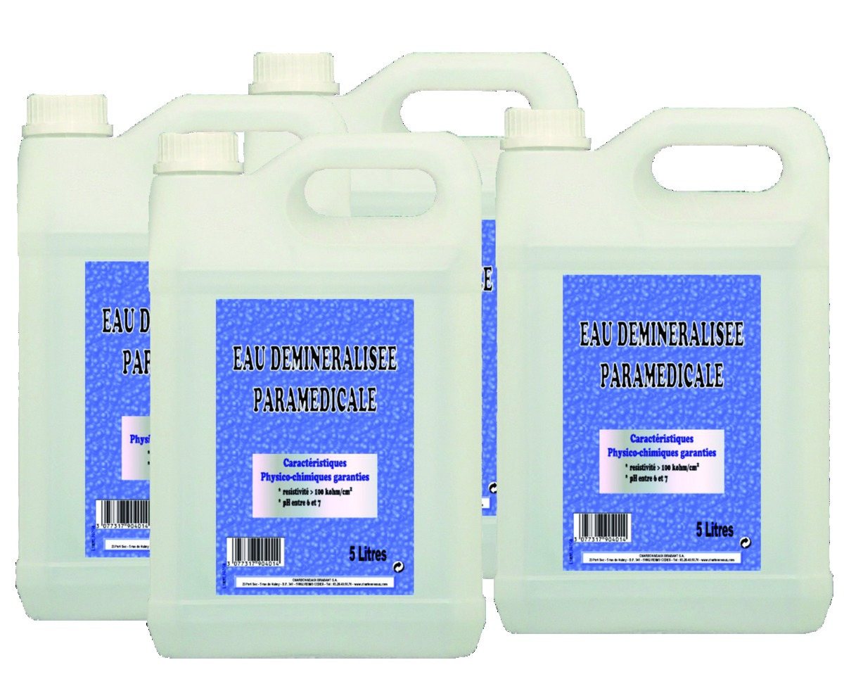 Eau déminéralisée - 4 bidons de 5L Eau déminéralisée - 4 bidons de 5L
