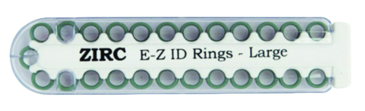 Anneaux E-Z ID grands 6 mm – 25 pcs – Vert – Codage couleur instruments Ø 5,1-8,6 mm – Silicone flexible autoclavable, évite mélanges
