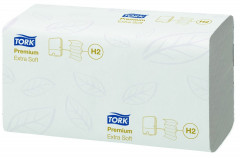 Essuie-mains enchevêtrés extra-doux TORK - Carton de 21 paquets de 100 (2100)