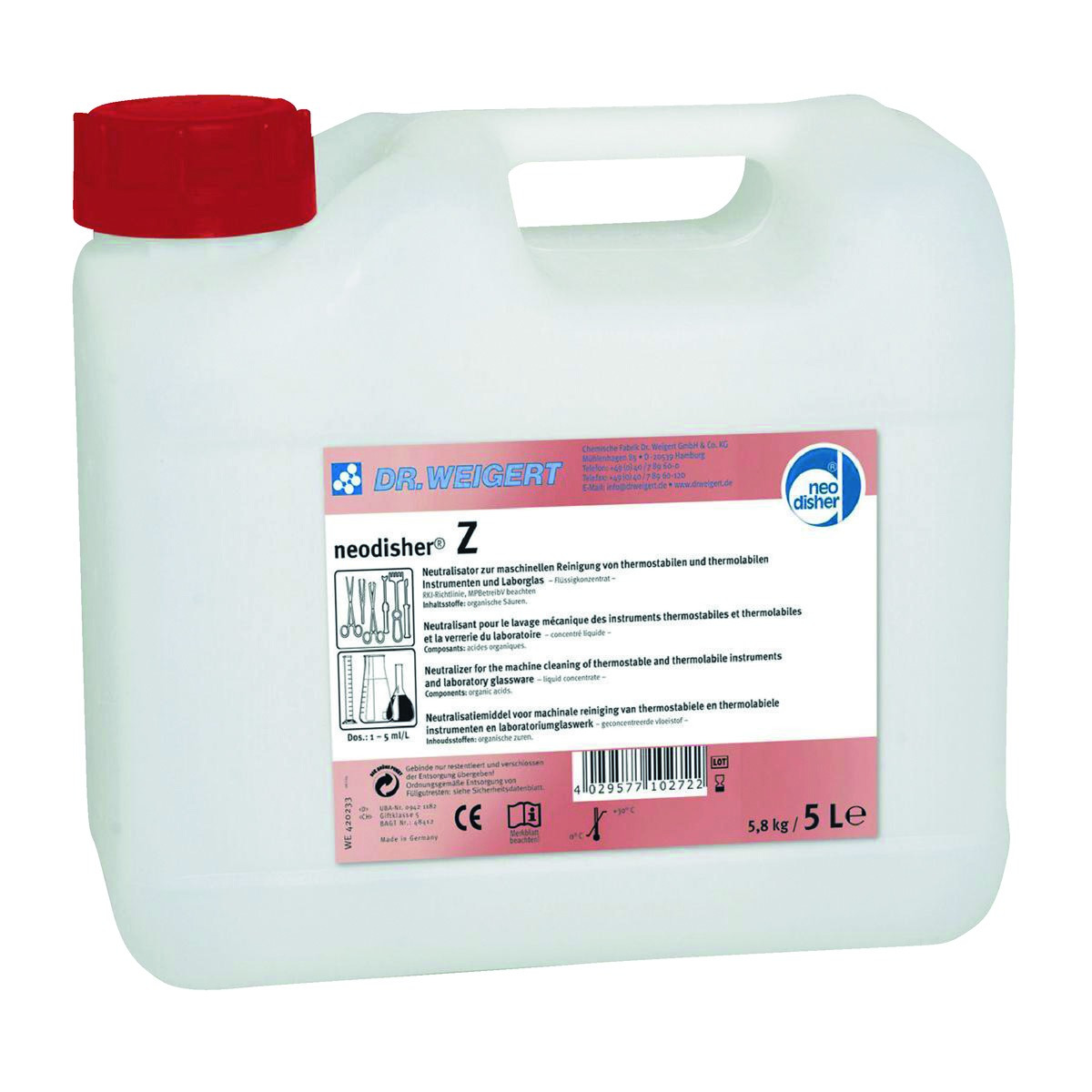 Neodisher Z Dental Dr WEIGERT - Bidon de 5L Neodisher Z Dental Dr WEIGERT - Bidon de 5L