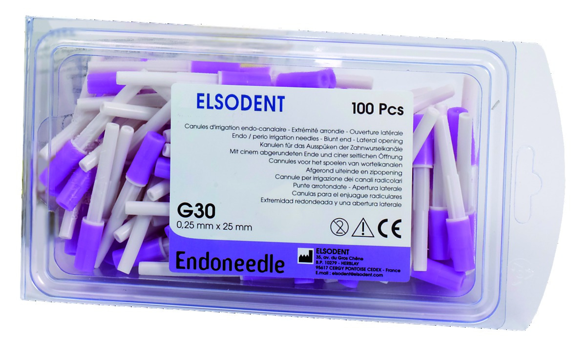 Canules d'irrigation Endoneedle ELSODENT - G 30 - Violet - Boite de 100 Canules d'irrigation Endoneedle ELSODENT - G 30 - Violet - Boite de 100