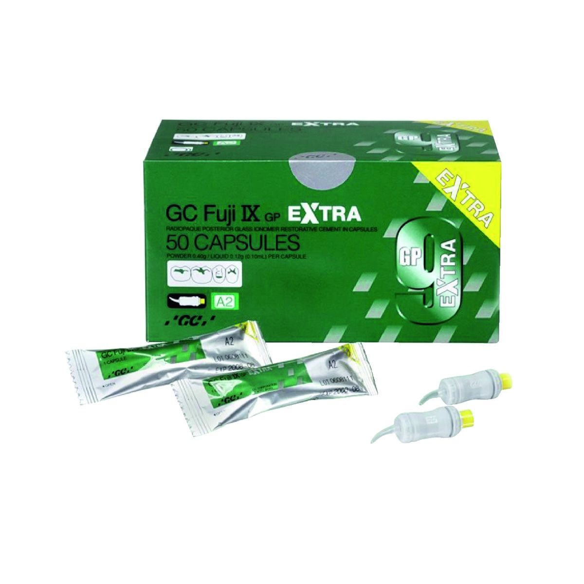 FUJI IX GP EXTRA GC - teinte A2 - Le lot de 50 capsules FUJI IX GP EXTRA GC - teinte A2 - Le lot de 50 capsules