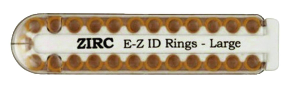 Anneaux E-Z ID grands 6 mm – 25 pcs – Cuivre – Codage couleur instruments Ø 5,1-8,6 mm – Silicone flexible autoclavable, évite mélanges