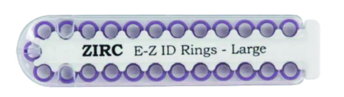 Anneaux E-Z ID grands 6 mm – 25 pcs – Prune – Codage couleur instruments Ø 5,1-8,6 mm – Silicone flexible autoclavable, évite mélanges