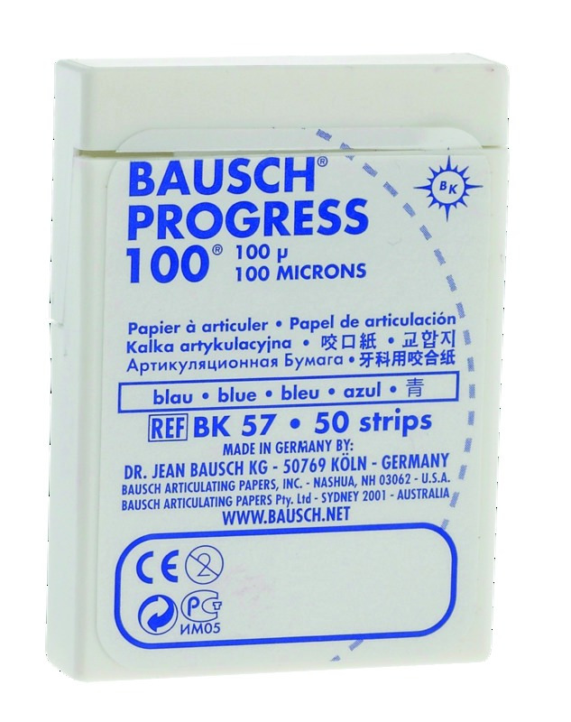 Progress Bandes Prédécoupées BAUSCH - BK57 - bleu - Boîte de 50 Progress Bandes Prédécoupées BAUSCH - BK57 - bleu - Boîte de 50