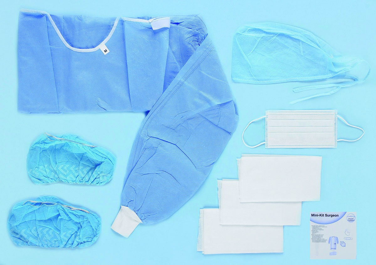 Mini-kit Praticien Surgeon STERIBLUE - Taille XL - Lot de 10 kits Mini-kit Praticien Surgeon STERIBLUE - Taille XL - Lot de 10 kits