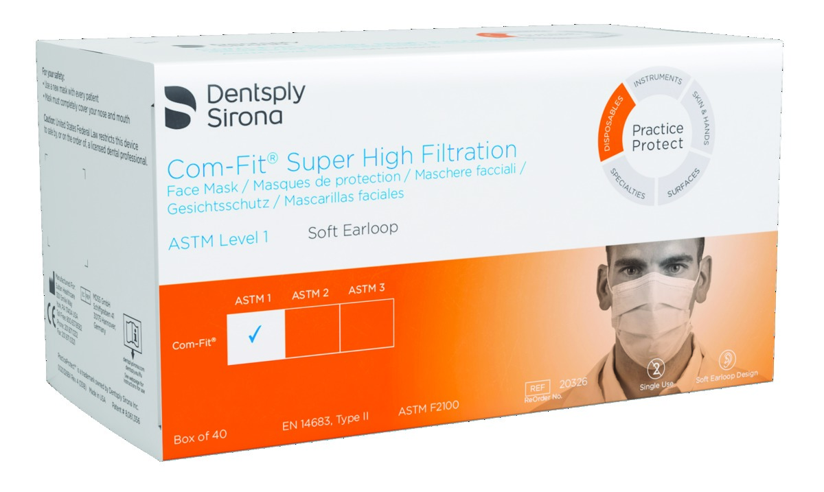Masques Super High Filtration DENTSPLY SIRONA - Boîte de 40 Masques Super High Filtration DENTSPLY SIRONA - Boîte de 40