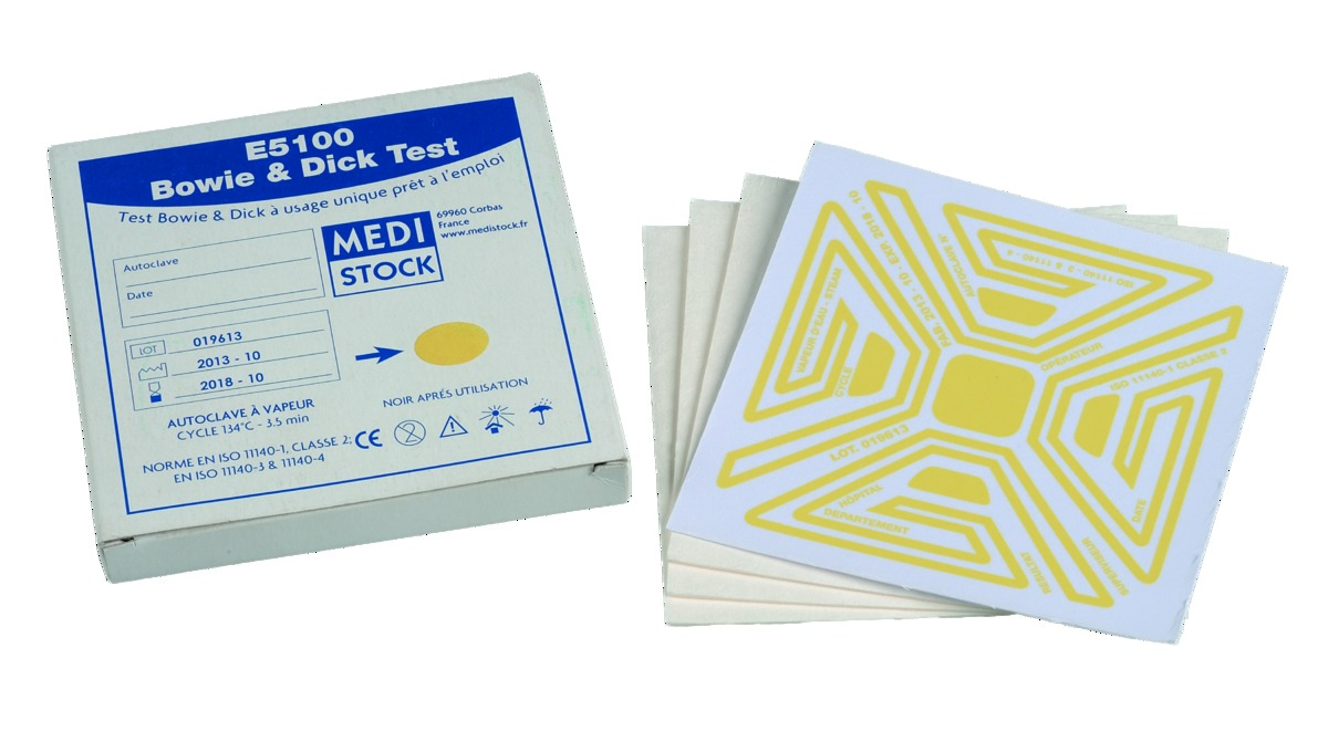 Tests Bowie-Dick Boite De 15 Medistock Tests Bowie-Dick Boite De 15 Medistock