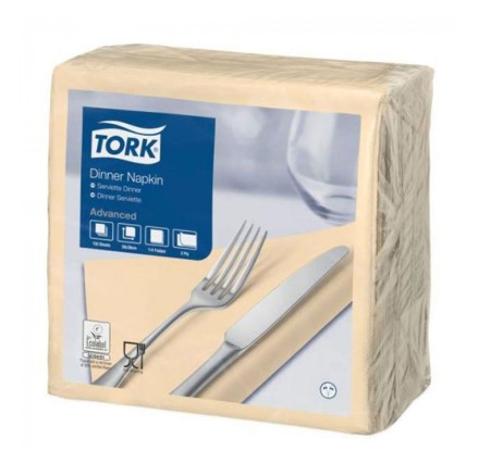 Serviettes TORK - 39x39 - Ivoire 3 Plis - Lot de 100 Serviettes TORK - 39x39 - Ivoire 3 Plis - Lot de 100
