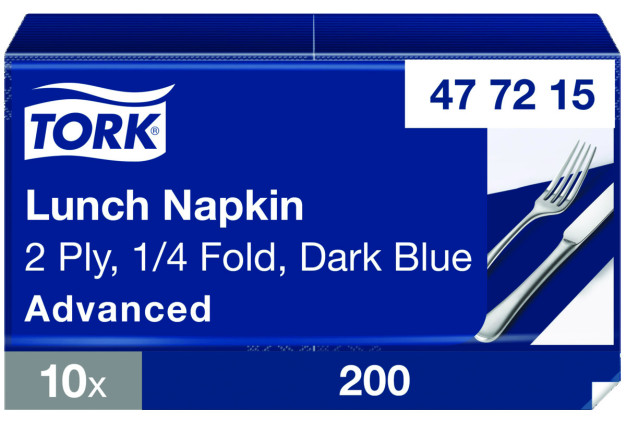 Serviettes TORK - 33x33 - Bleu Ocean 2 Plis - Lot de 200 Serviettes TORK - 33x33 - Bleu Ocean 2 Plis - Lot de 200