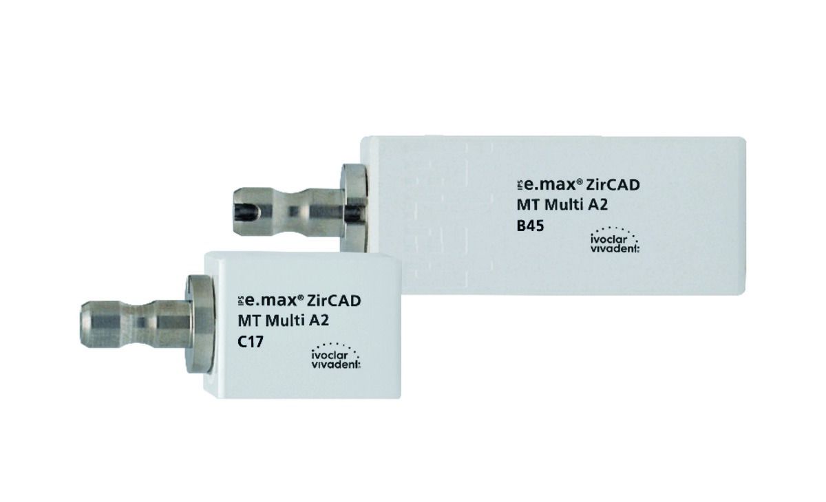 IPS e.max ZirCAD MT Multi IVOCLAR VIVADENT - Teinte A1 - Taille B45 - Boîte de 3