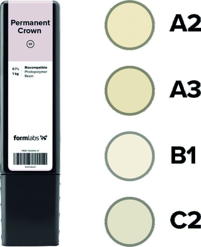 Résine d'impression 3D Permanent Crown Resin A2 1L FORMLABS