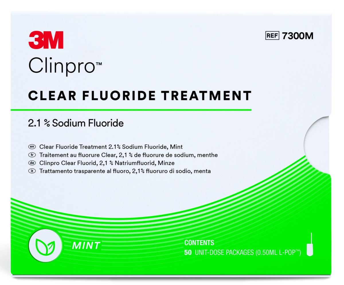 3M Clinpro Clear Fluorure - Traitement à usage unique - 50x0.5mL L-Pop - Goût menthe 3M Clinpro Clear Fluorure - Traitement à usage unique - 50x0.5mL L-Pop - Goût menthe