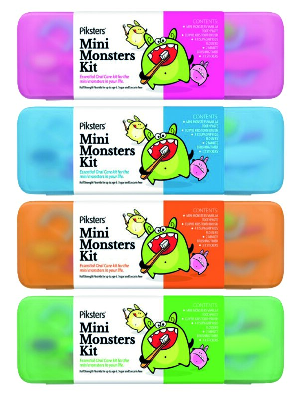 Kit hygiène dentaire enfant – Mini Monsters Kit Juniors – Erskine – Trousse complète – 1 kit