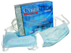 Masques Cybermasks Tie On - Bleu - Boîte de 50 - CYBERTECH