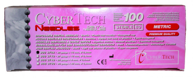 Aiguilles anesthésie Périapicales CYBERTECH - 27g S - 0.40x25mm - Boîte de 100 Aiguilles anesthésie Périapicales CYBERTECH - 27g S - 0.40x25mm - Boîte de 100