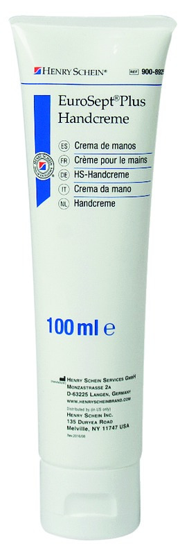 EuroSept Plus crème mains HENRY SCHEIN - Le tube de 100ml  EuroSept Plus crème mains HENRY SCHEIN - Le tube de 100ml