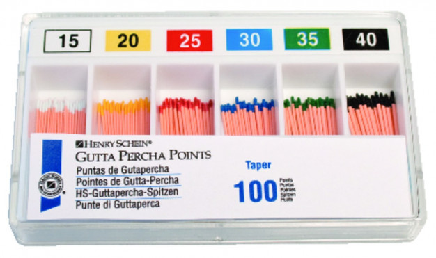 Pointes de Gutta Taper HENRY SCHEIN - 6% - n° 25 - Boîte de 100 Pointes de Gutta Taper HENRY SCHEIN - 6% - n° 25 - Boîte de 100