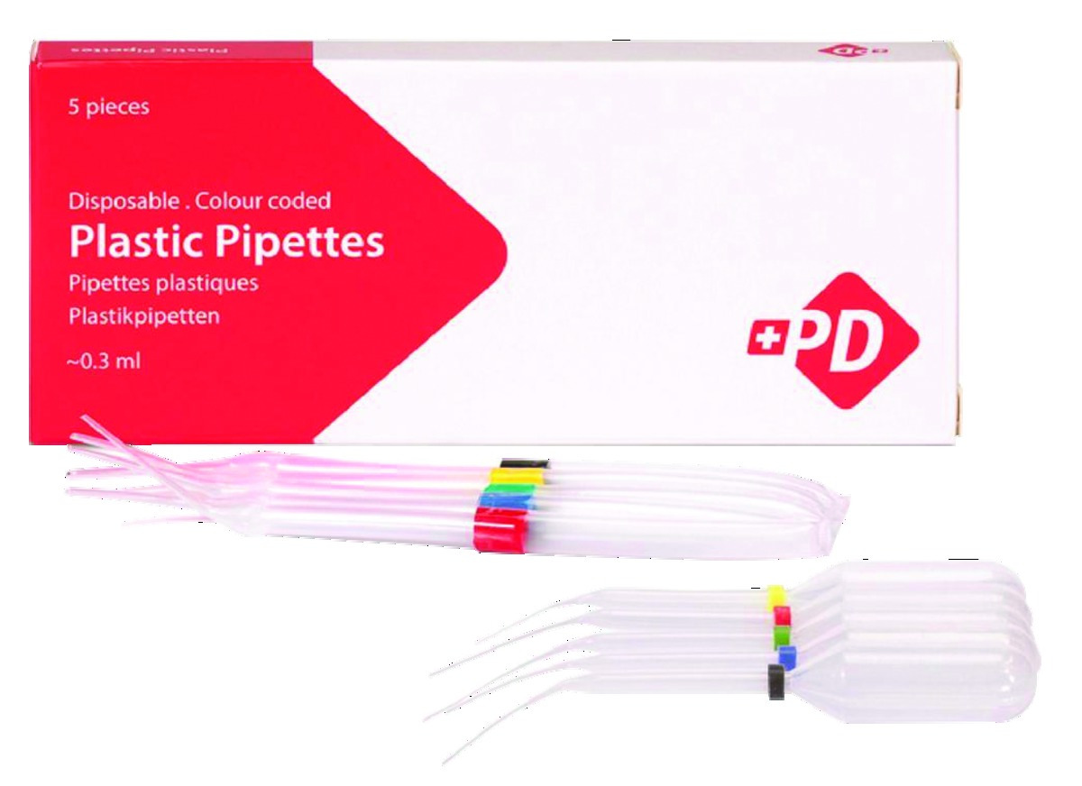 Pipettes plastiques PD - 0,3ml - Boîte de 5 Pipettes plastiques PD - 0,3ml - Boîte de 5