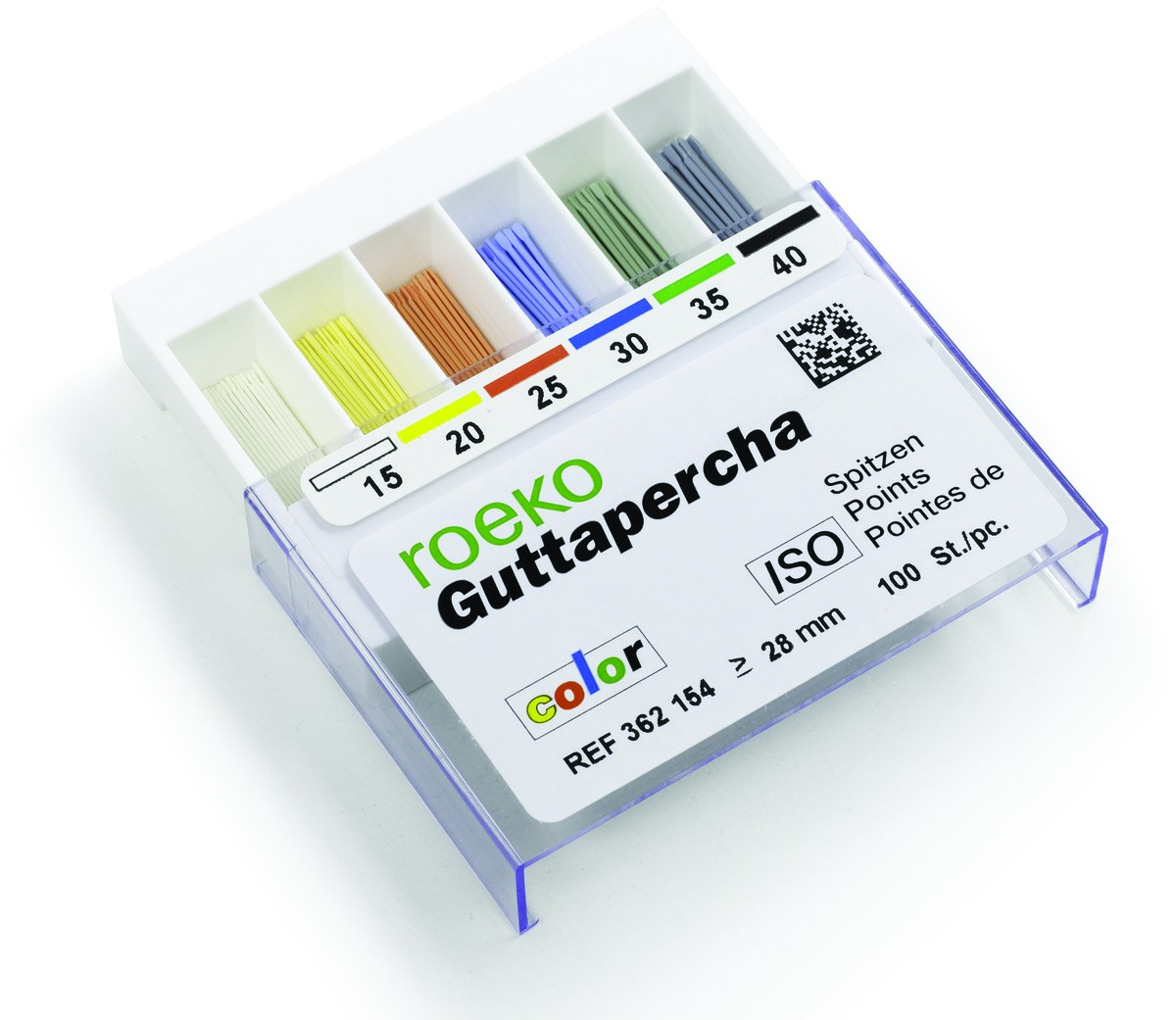Pointes de gutta Color Iso ROEKO - n° 30 - Boîte de 100