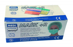 Masques élastiques type IIR - Bleus - Boîte de 50 - MEDISTOCK