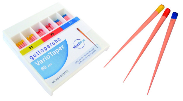 Pointes Gutta Variotaper STERIBLUE - F2 - Boîte de 60 Pointes Gutta Variotaper STERIBLUE - F2 - Boîte de 60