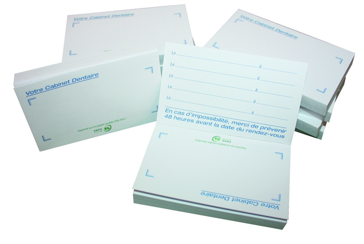Carte de rendez-vous - Lot de 10 blocs de 50 feuilles Carte de rendez-vous - Lot de 10 blocs de 50 feuilles