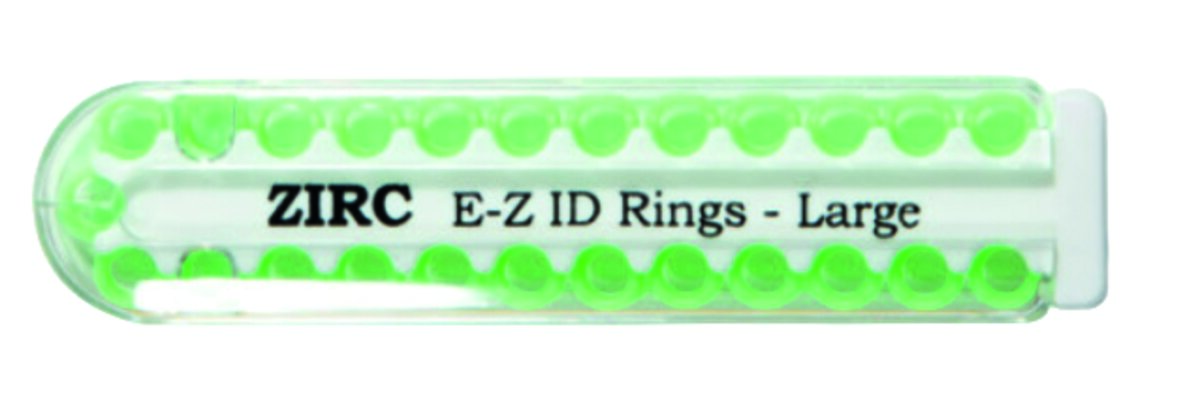 Anneaux E-Z ID grands 6 mm – 25 pcs – Néon Vert – Codage couleur instruments Ø 5,1-8,6 mm – Silicone flexible autoclavable, évite mélanges