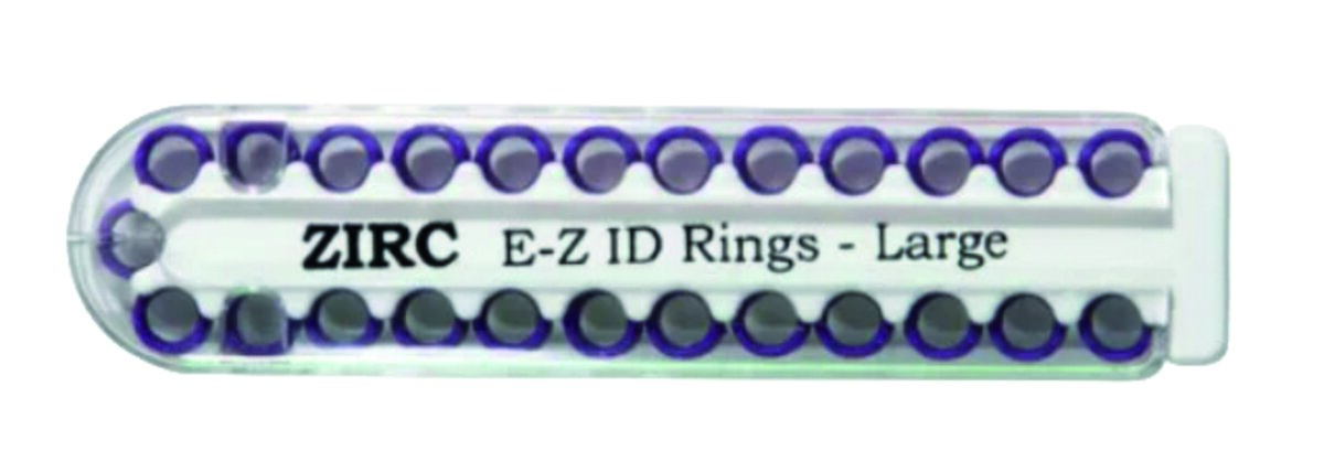 Anneaux E-Z ID grands 6 mm – 25 pcs – Néon violet – Codage couleur instruments Ø 5,1-8,6 mm – Silicone flexible autoclavable anti-mélange