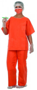 Pyjama de bloc MEDISTOCK - Orange - Taille M - Lot de 50 