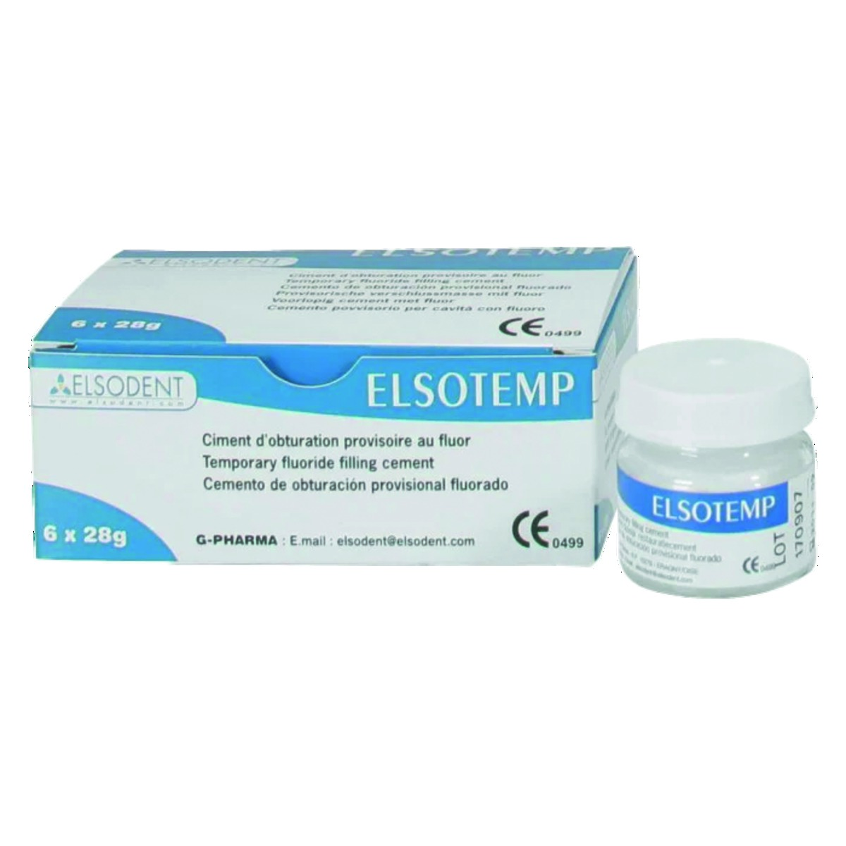 Elsotemp ELSODENT - Ciment Blanc - Le pot de 28g Elsotemp ELSODENT - Ciment Blanc - Le pot de 28g